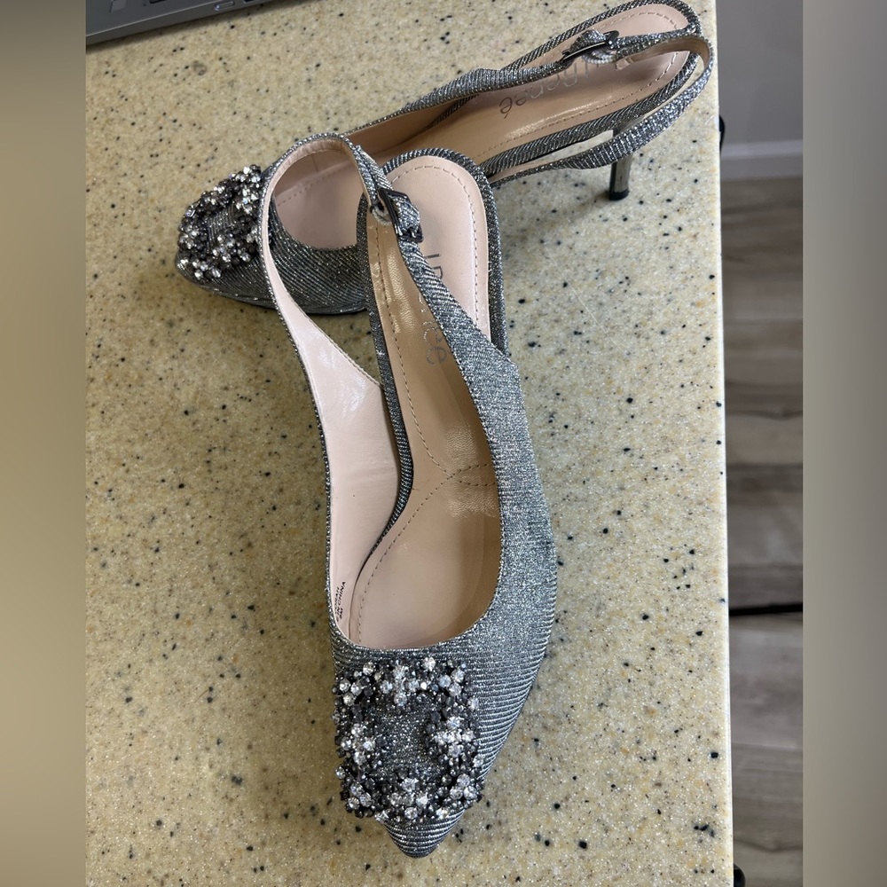 J Renee silver pumps